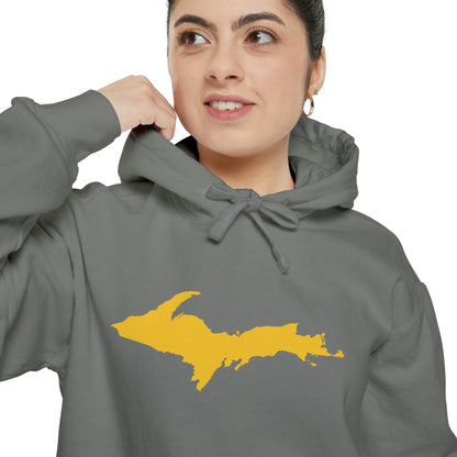 Michigan Upper Peninsula Hoodie (w/ Gold UP Outline) | Unisex Garment-Dyed