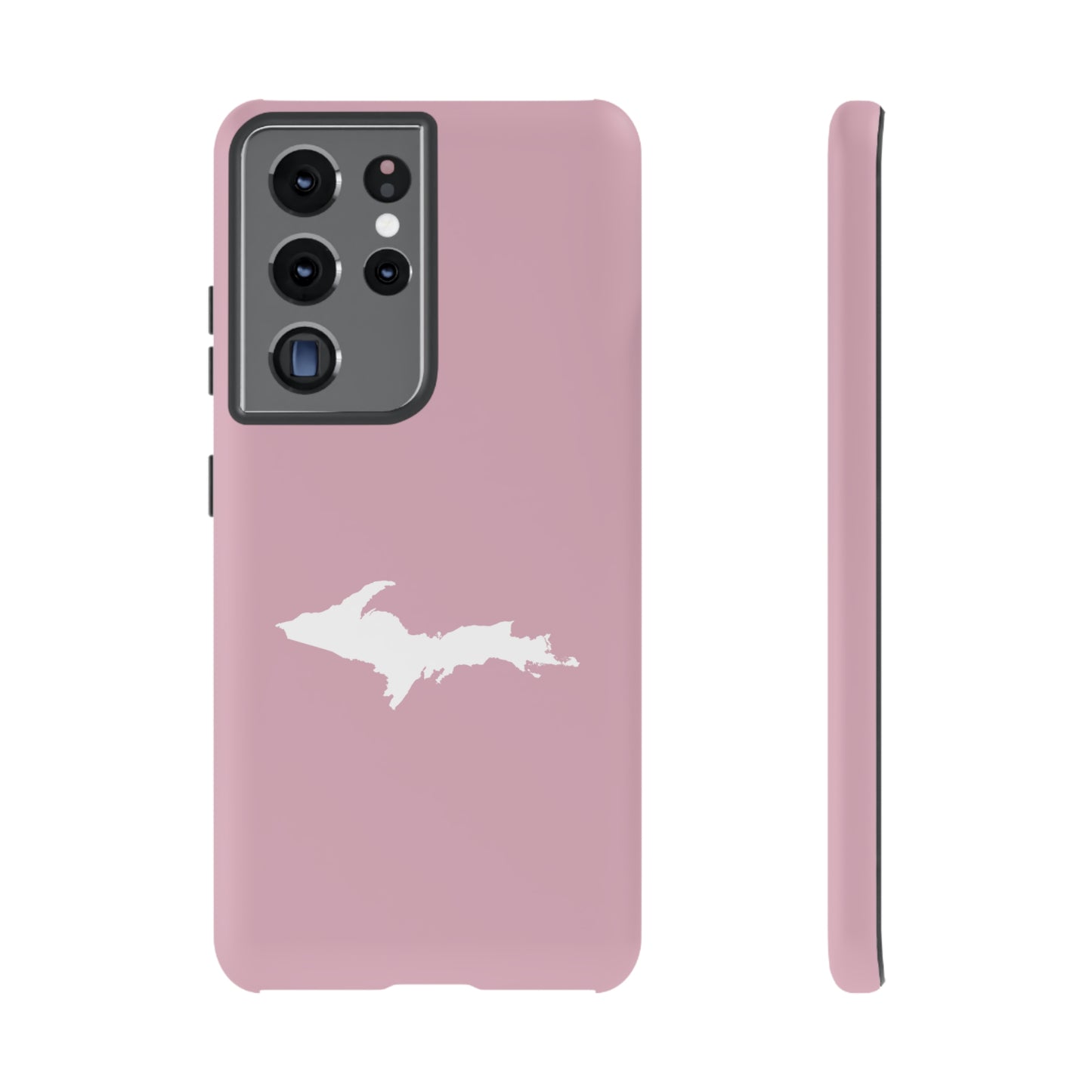 Michigan Upper Peninsula Tough Phone Case (Pink w/ White UP Outline) | Samsung & Pixel Android