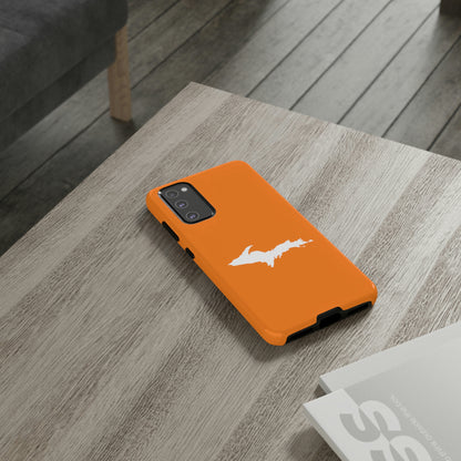 Michigan Upper Peninsula Tough Phone Case (Orange w/ UP Outline) | Samsung & Pixel Android