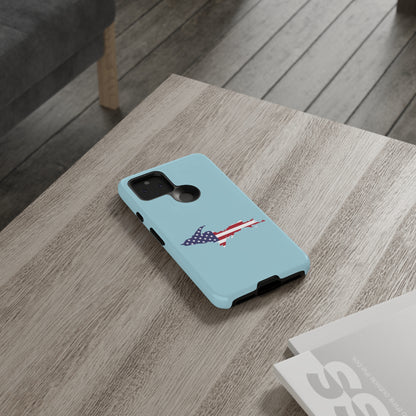 Michigan Upper Peninsula Tough Phone Case ('58 Caddie Blue w/ UP USA Flag Outline) | Samsung & Pixel Android