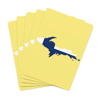 Michigan Upper Peninsula Poker Cards (Yellow Cherry Color w/ UP Finland Flag Outline)