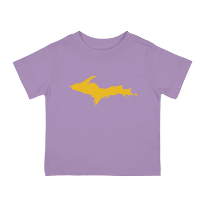 Michigan Upper Peninsula Infant T-Shirt (w/ Gold UP Outline) | Short Sleeve