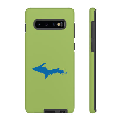 Michigan Upper Peninsula Tough Phone Case (Gooseberry Green w/ Azure UP Outline) | Samsung & Pixel Android