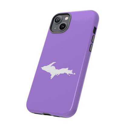 Michigan Upper Peninsula Tough Phone Case (Lavender w/ UP Outline) | Apple iPhone