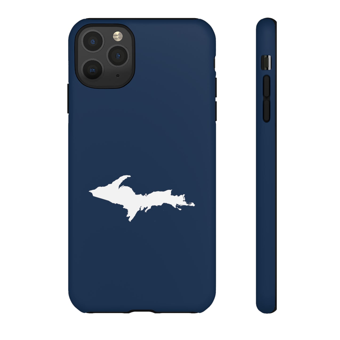 Michigan Upper Peninsula Tough Phone Case (Navy w/ UP Outline) | Apple iPhone