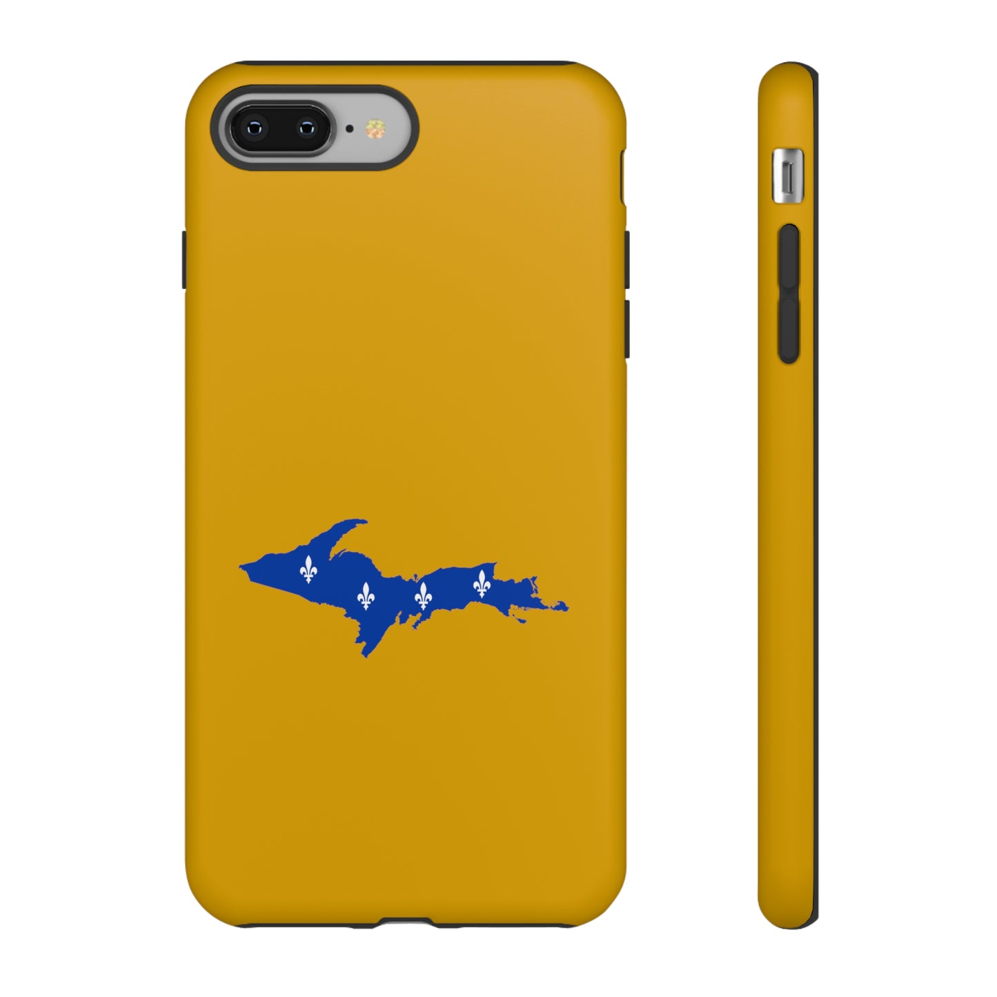 Michigan Upper Peninsula Tough Phone Case (Gold w/ UP Quebec Flag Outline) | Apple iPhone