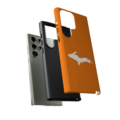 Michigan Upper Peninsula Tough Phone Case (Orange w/ UP Outline) | Samsung & Pixel Android