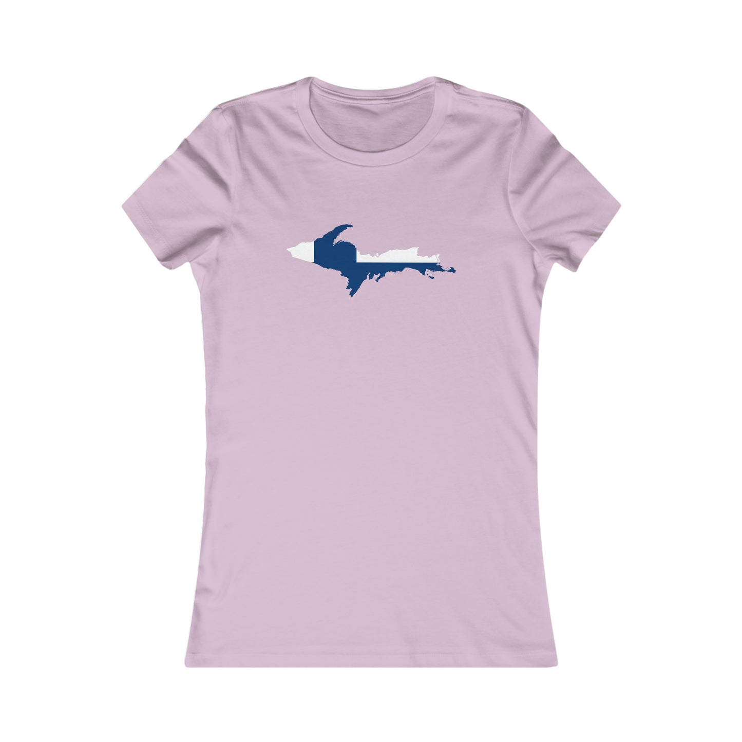 Michigan Upper Peninsula T-Shirt (w/ UP Finland Flag Outline) | Women's Slim Fit