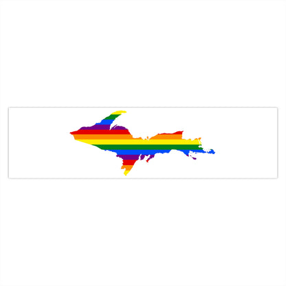 Michigan Upper Peninsula Bumper Stickers (w/ UP Pride Flag Outline) | White Background