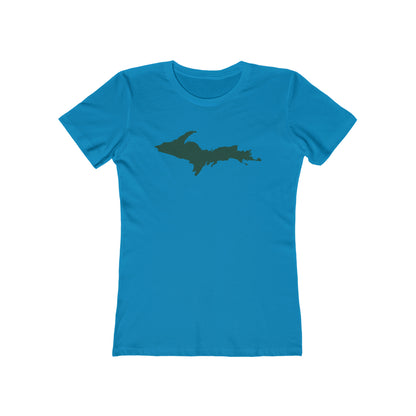 Upper Peninsula T-Shirt (w/ Green UP Outline) | Women's Boyfriend Cut