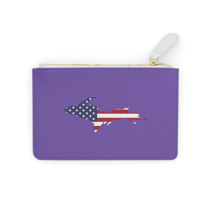 Michigan Upper Peninsula Mini Clutch Bag (Lake Iris Blue w/ UP USA Flag Outline)