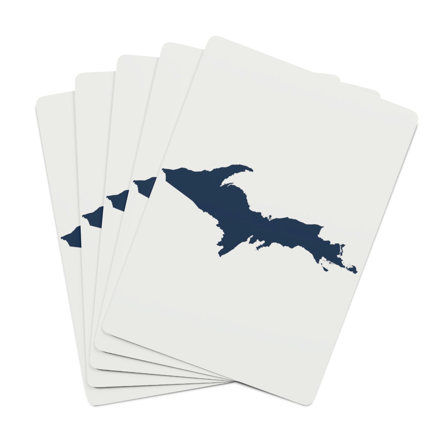 Michigan Upper Peninsula Poker Cards (Birch Bark White w/ Navy UP Outline)