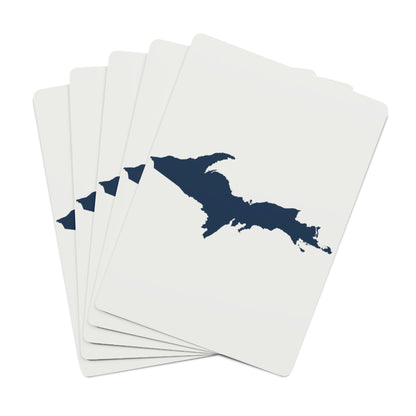 Michigan Upper Peninsula Poker Cards (Birch Bark White w/ Navy UP Outline)