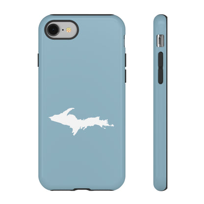 Michigan Upper Peninsula Tough Phone Case (Opal Blue w/ UP Outline) | Apple iPhone