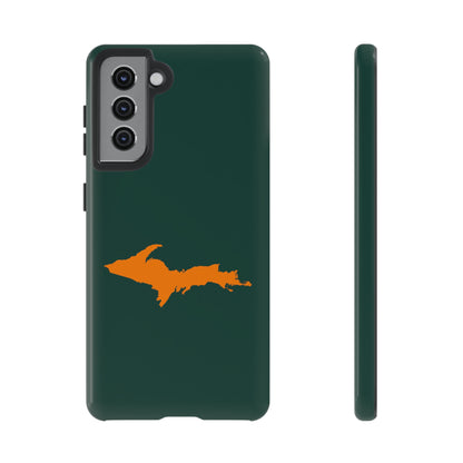 Michigan Upper Peninsula Tough Phone Case (Green w/ Orange UP Outline) | Samsung & Pixel Android