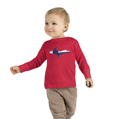 Michigan Upper Peninsula T-Shirt (w/ UP Finland Flag Outline) | Toddler Long Sleeve