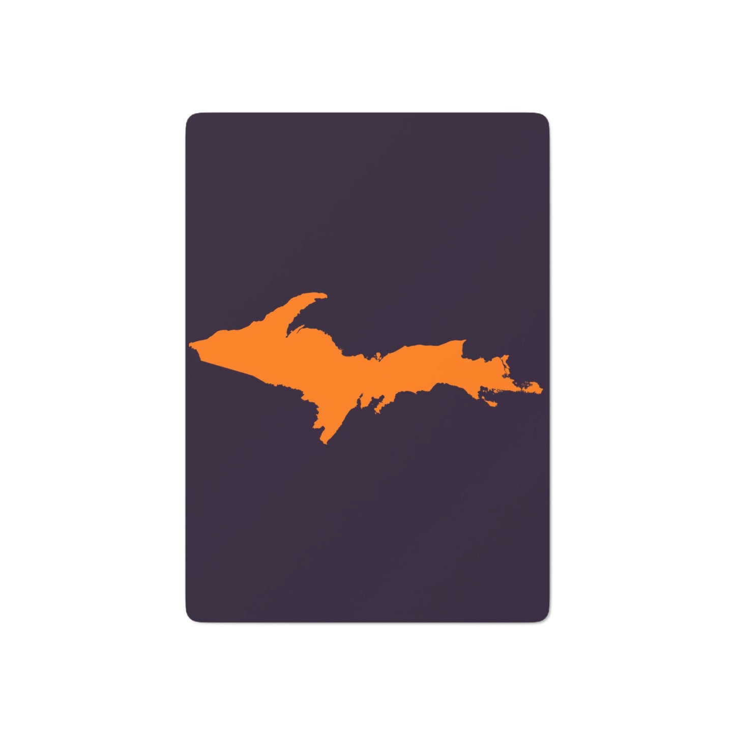 Michigan Upper Peninsula Poker Cards (Blackcurrant Color w/ Orange UP Outline)