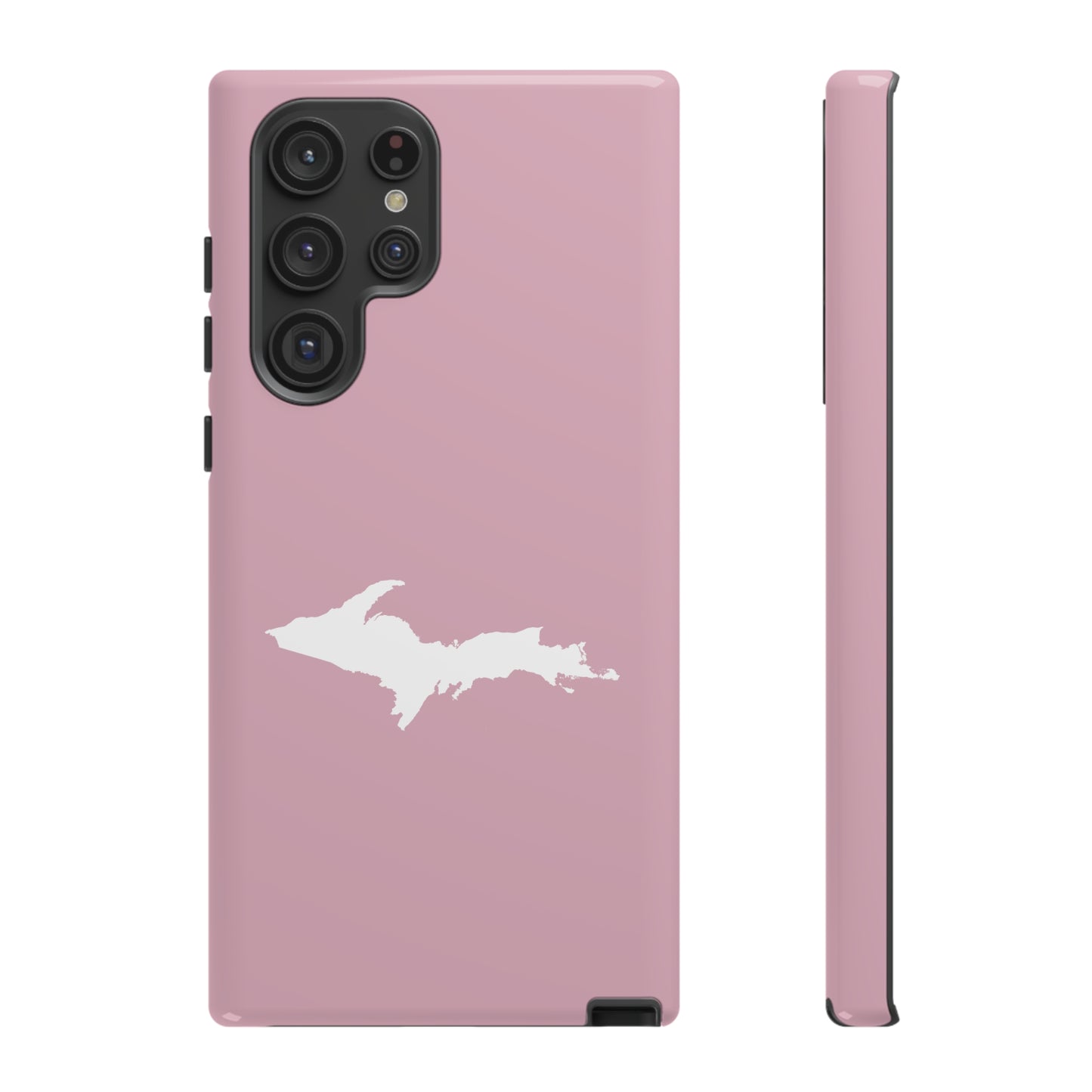 Michigan Upper Peninsula Tough Phone Case (Pink w/ White UP Outline) | Samsung & Pixel Android