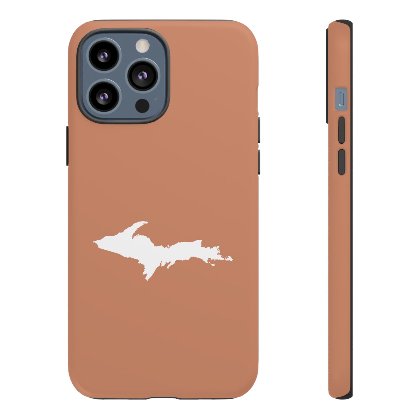 Michigan Upper Peninsula Tough Phone Case (Copper Color w/ UP Outline) | Apple iPhone