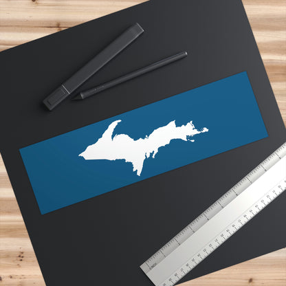 Michigan Upper Peninsula Bumper Sticker (w/ UP Outline) | Blueberry Background