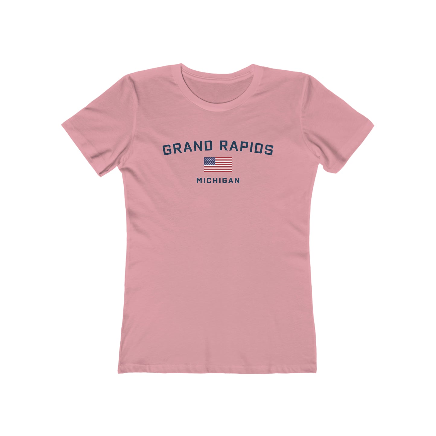 'Grand Rapids Michigan' (w/USA Flag Outline) | Women's Boyfriend Cut