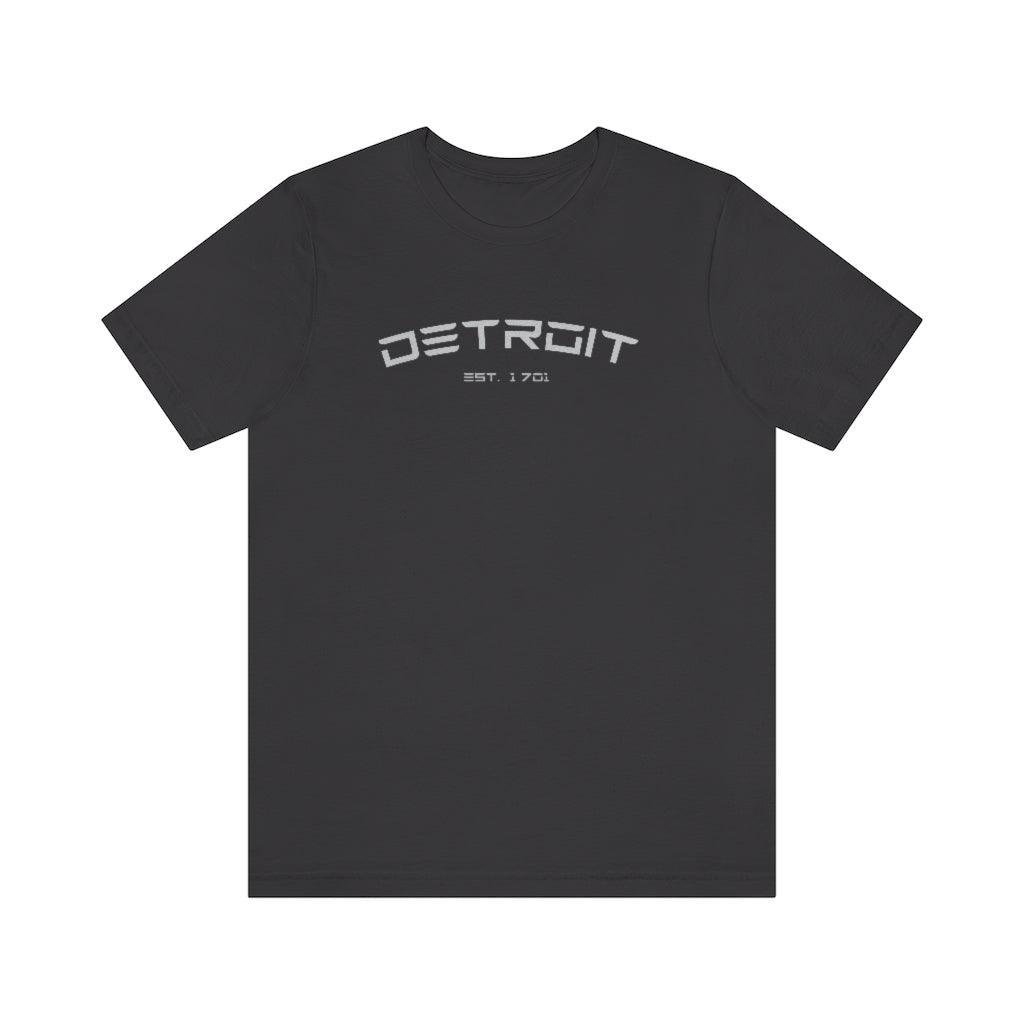 'Detroit Est. 1701' Electric Font T-Shirt | Unisex Standard Fit - Circumspice Michigan