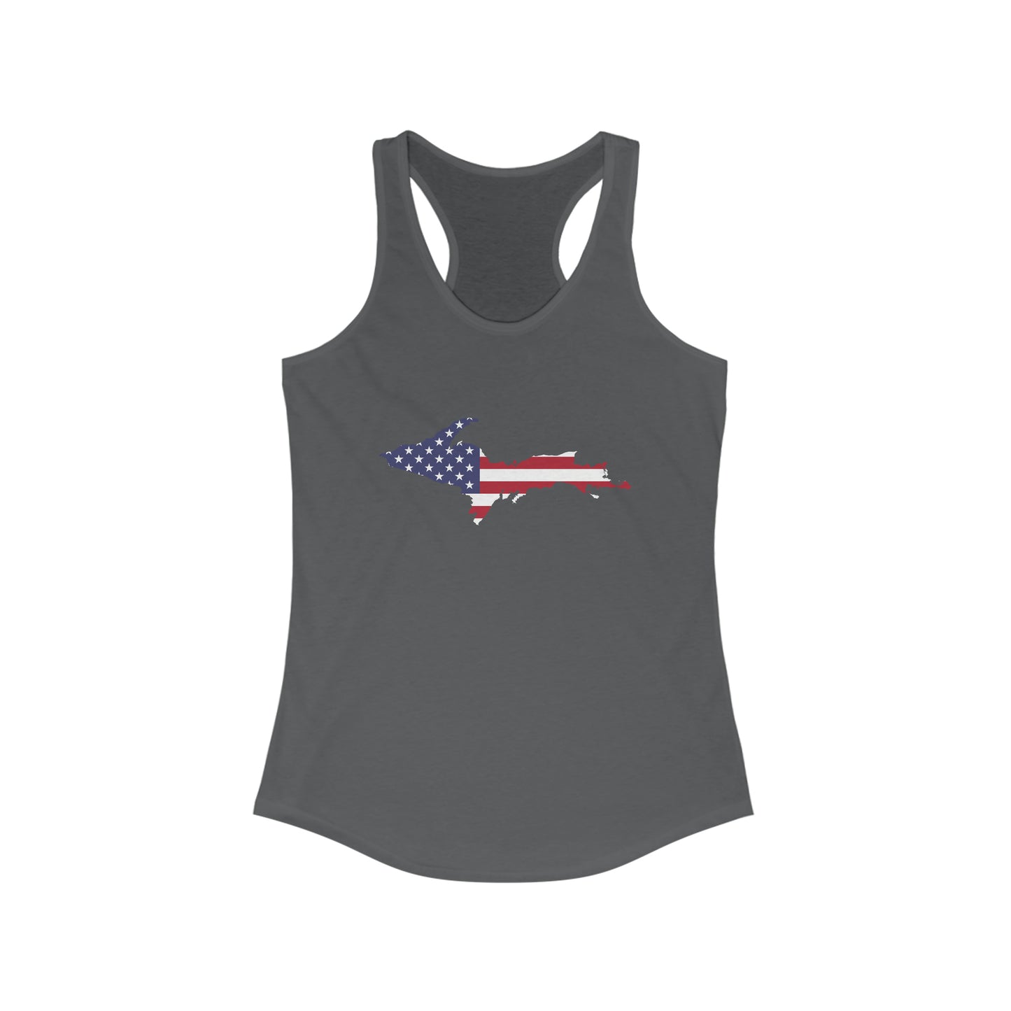 Michigan Upper Peninsula Tank Top (w/ MI USA Flag Outline) | Women's Racerback