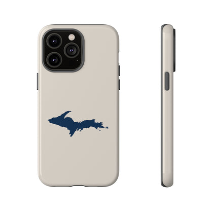 Michigan Upper Peninsula Tough Phone Case (Canvas Color w/ UP Outline) | Apple iPhone