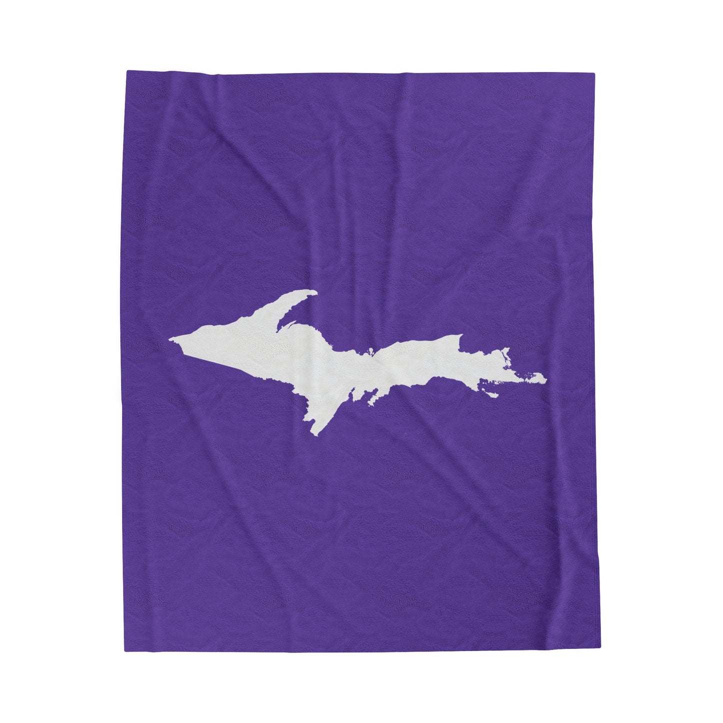 Michigan Upper Peninsula Plush Blanket (w/ UP Outline) | Lake Iris