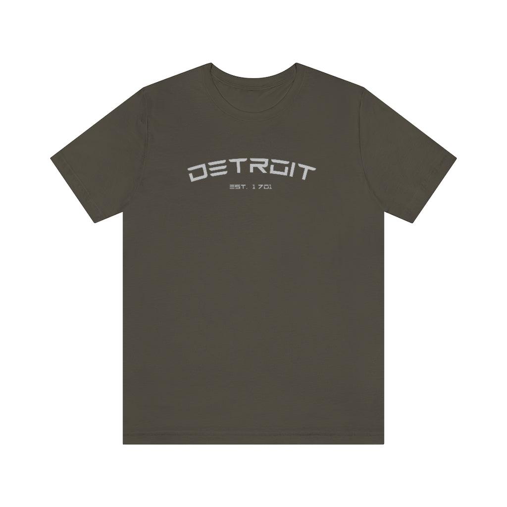 'Detroit Est. 1701' Electric Font T-Shirt | Unisex Standard Fit - Circumspice Michigan