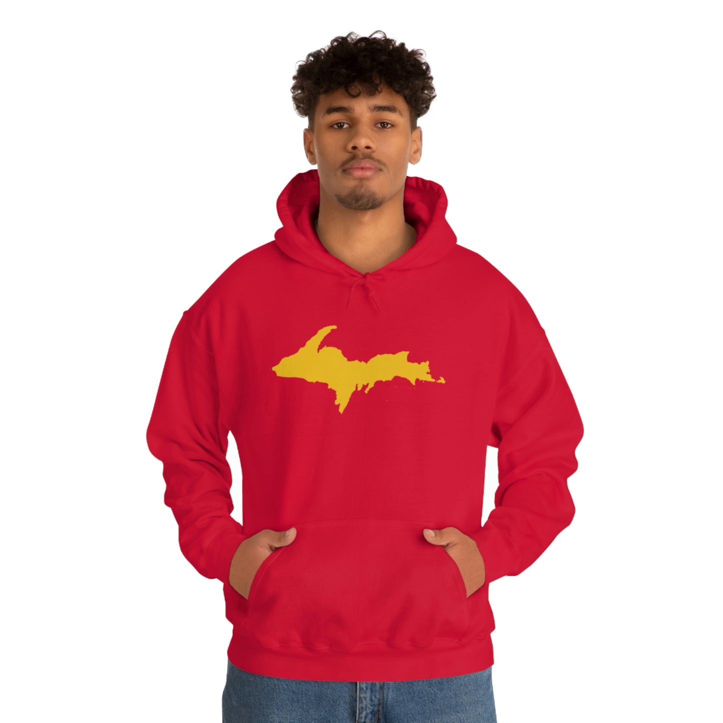 Michigan Upper Peninsula Hoodie (w/ Gold U.P. Outline) | Unisex Standard