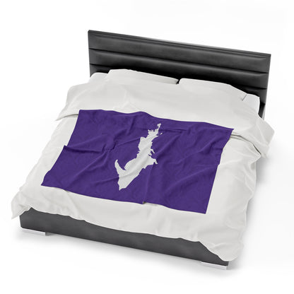 Michigan Upper Peninsula Plush Blanket (w/ UP Outline) | Lake Iris