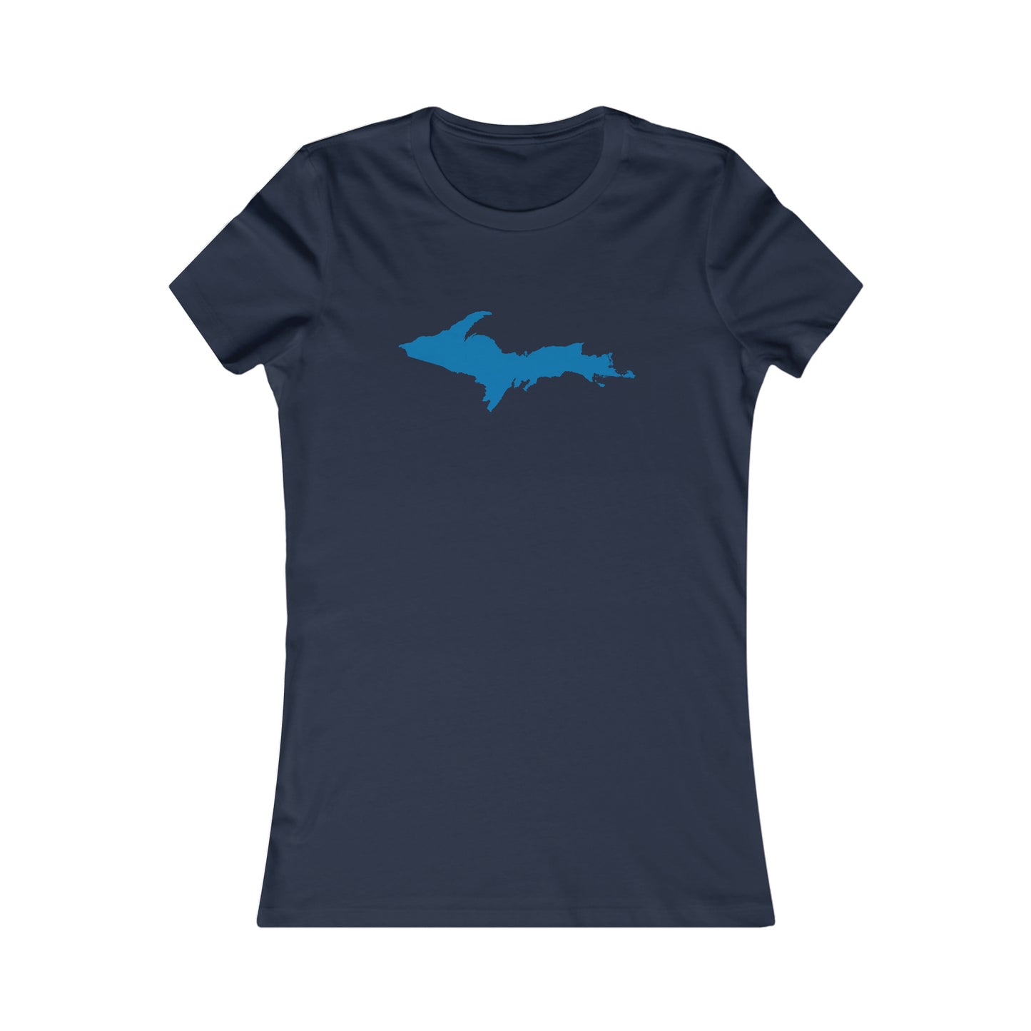 Michigan Upper Peninsula T-Shirt (w/ Azure UP Outline) | Women's Slim Fit