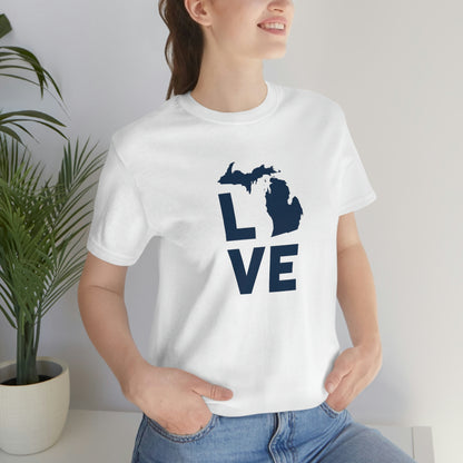 Michigan 'Love' T-Shirt (Geometric Sans Font) | Unisex Standard Fit