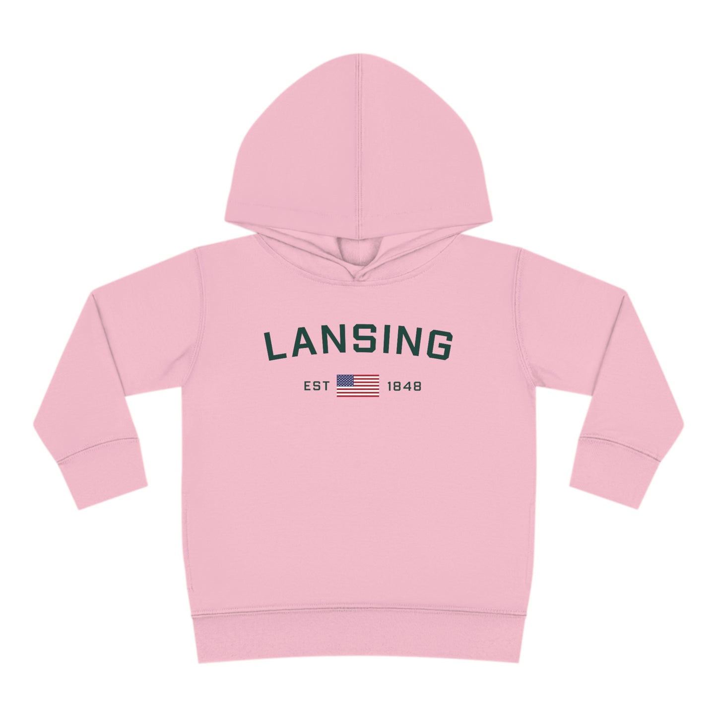 'Lansing EST 1848' Hoodie (w/USA Flag Outline) | Unisex Toddler