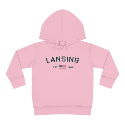 'Lansing EST 1848' Hoodie (w/USA Flag Outline) | Unisex Toddler