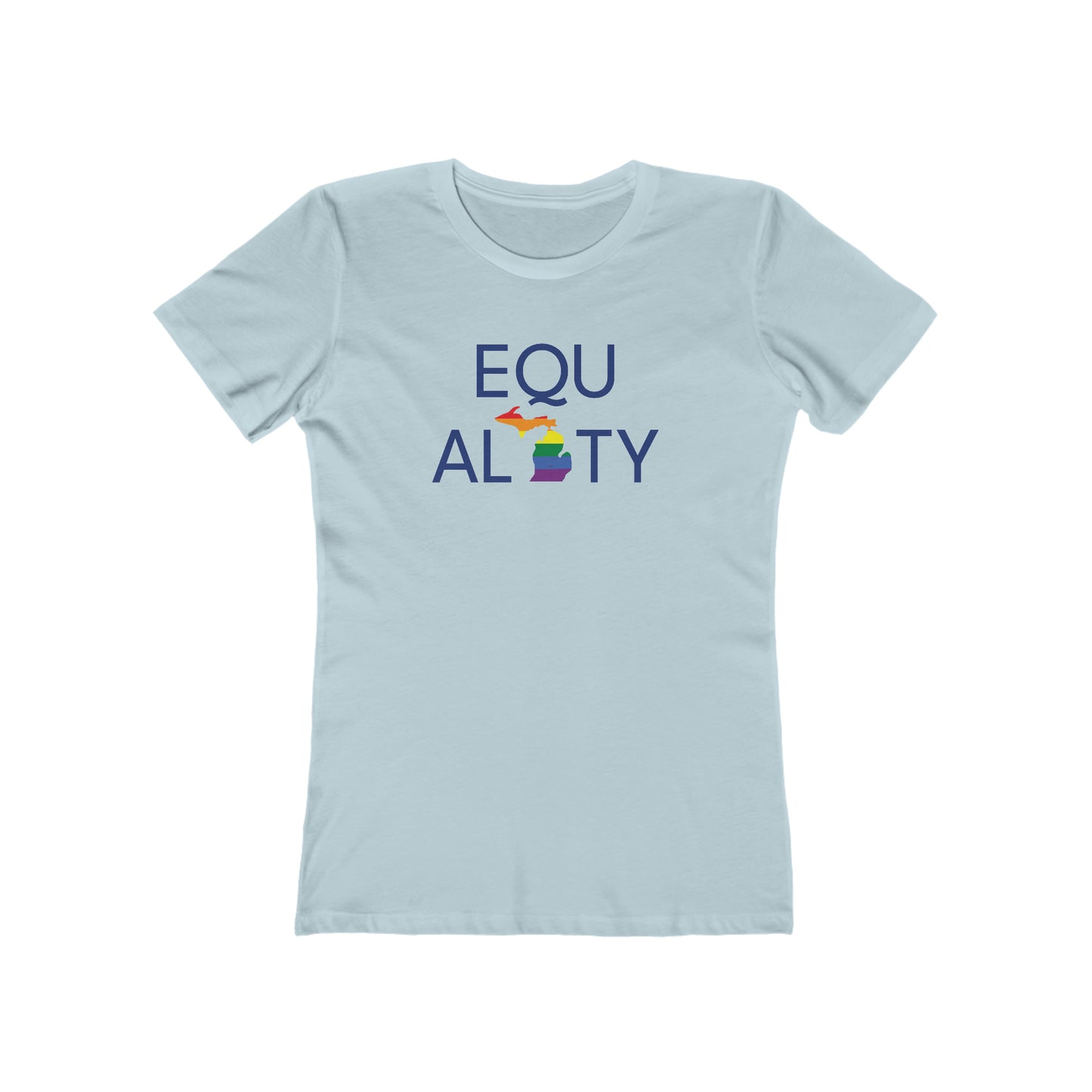 'Equality' T-Shirt (w/ LGBTQ Pride Colors) | Women's Boyfriend Cut