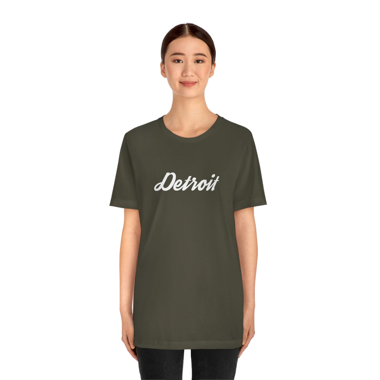 'Detroit' T-Shirt (Retro Script Font) | Unisex Standard Fit