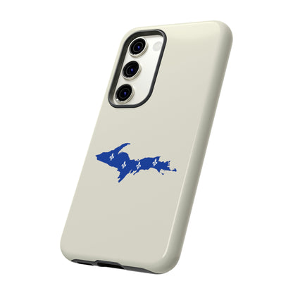 Michigan Upper Peninsula Tough Phone Case (Ivory Color w/ UP Quebec Flag Outline) | Samsung & Pixel Android