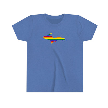Michigan Upper Peninsula T-Shirt (w/ UP Pride Flag Outline) | Youth Short Sleeve