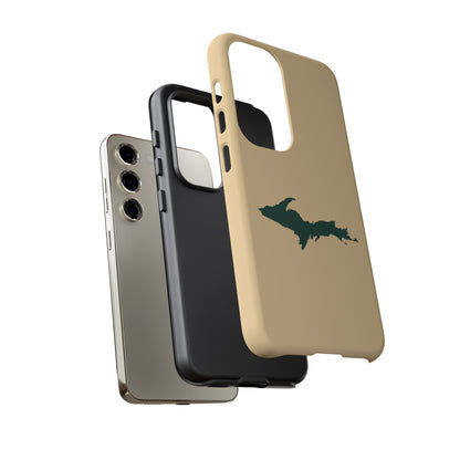 Michigan Upper Peninsula Tough Phone Case (Maple Color w/ Green UP Outline) | Samsung & Pixel Android