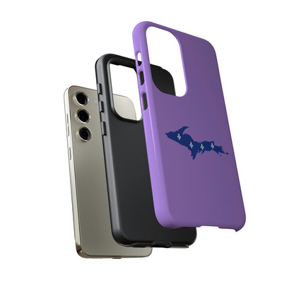 Michigan Upper Peninsula Tough Phone Case (Lavender w/ UP Quebec Flag Outline) | Samsung & Pixel Android