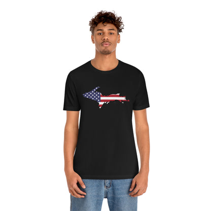 Michigan Upper Peninsula T-Shirt (w/ UP USA Flag Outline) | Unisex Standard Fit