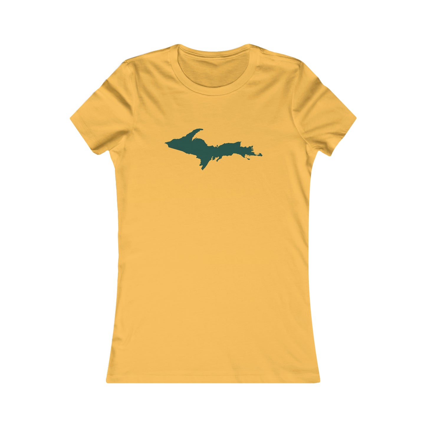 Michigan Upper Peninsula T-Shirt (w/ Green UP Outline) | Women's Slim Fit