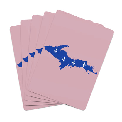 Michigan Upper Peninsula Poker Cards (Pink w/ UP Quebec Flag Outline)