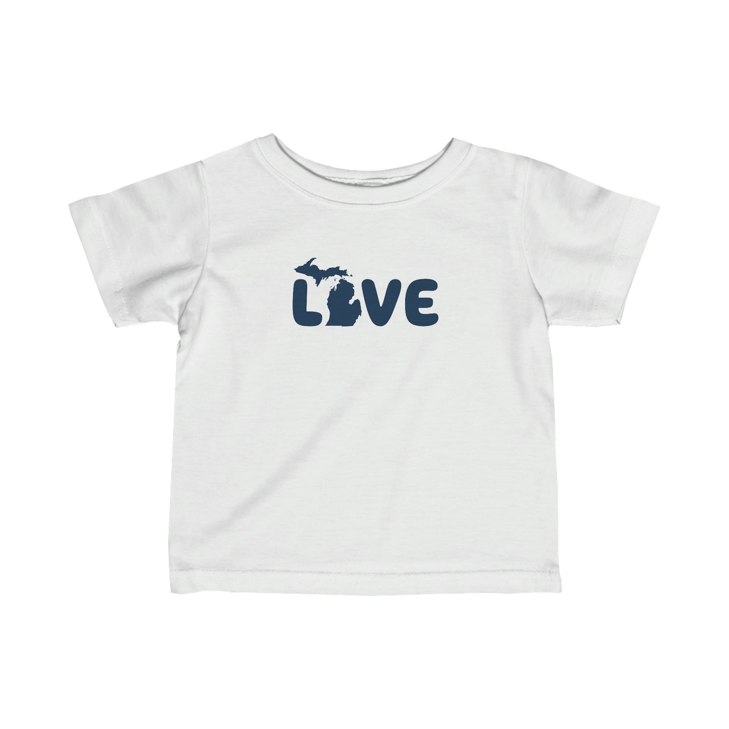 Michigan 'Love' T-Shirt (Rounded Children's Font) |  Infant Short Sleeve