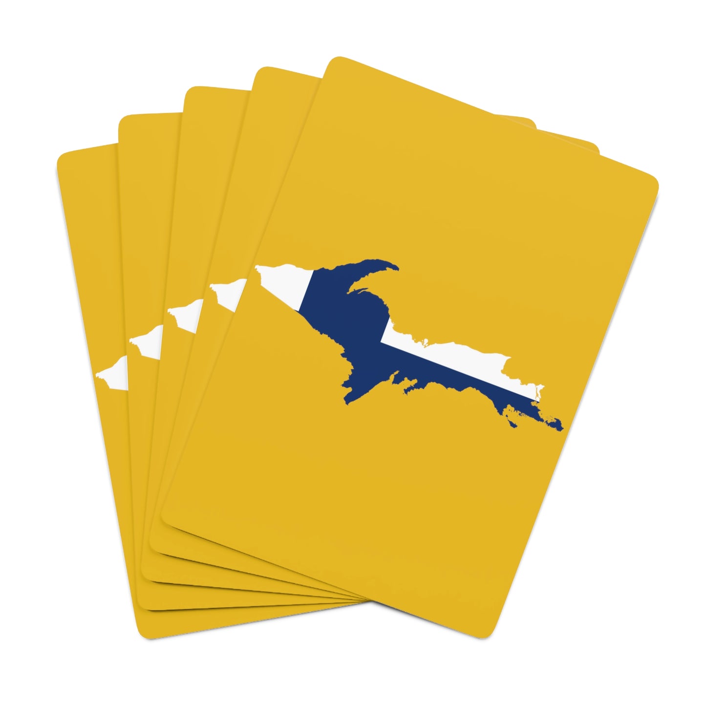 Michigan Upper Peninsula Poker Cards (Gold w/ UP Finland Flag Outline)