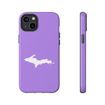 Michigan Upper Peninsula Tough Phone Case (Lavender w/ UP Outline) | Apple iPhone