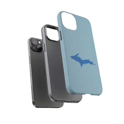 Michigan Upper Peninsula Tough Phone Case (Opal Blue w/ Azure UP Outline) | Apple iPhone