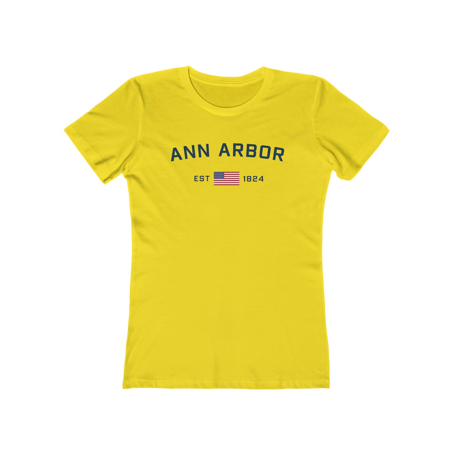 'Ann Arbor EST 1824' (w/USA Flag Outline) | Women's Boyfriend Cut